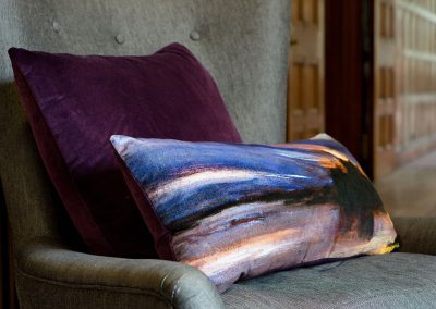 Designer art cushions made from UK sourced variety of luxury fabrics