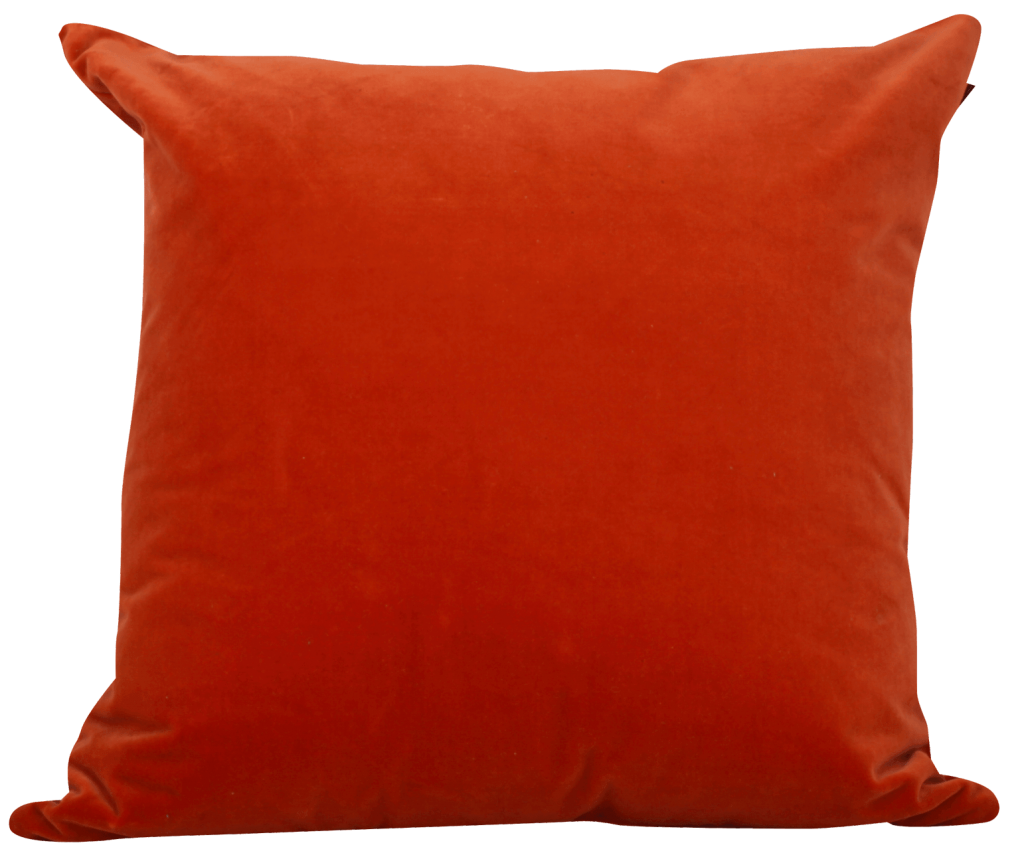 Burnt Orange Velvet Handmade Cushion (Large) Bradwell Art