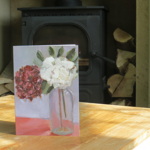 Hydrangeas in bottle